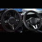 2-Pack (Type A + Type B)Black Sporty Carbon Fiber Leather Steering Wheel Cover - Universal 38cm Easy-Fit V888-ELOSUNG36260