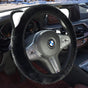 Black Plush Cat Ear Steering Wheel Cover - Cute & Fuzzy Winter Grip, Universal 38cm Fit V888-ELOSUNG36266