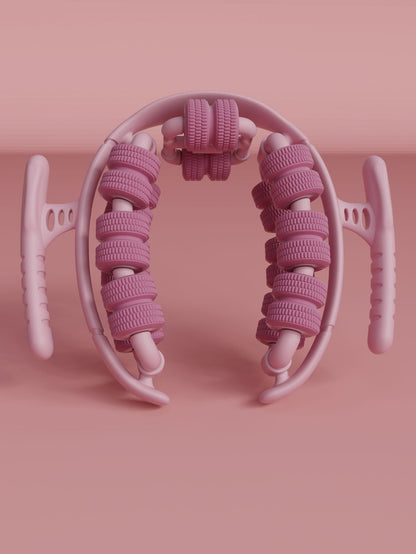 Pink 360 degreesWrap-Around Muscle Roller - 28-Wheel Massager for Legs, Arms & Calves V888-ELOSUNG36278