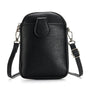 Black Chic Crossbody Phone Bag - Womens PU Leather Mini Shoulder Purse with Adjustable Strap V888-ELOSUNG36288