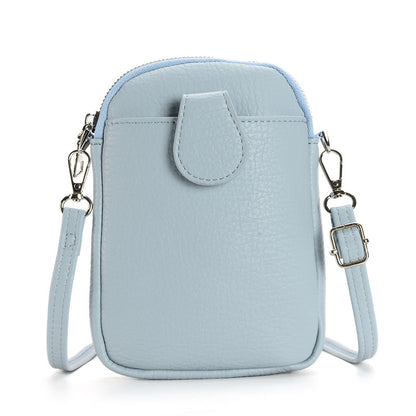 Blue Chic Crossbody Phone Bag - Womens PU Leather Mini Shoulder Purse with Adjustable Strap V888-ELOSUNG36291