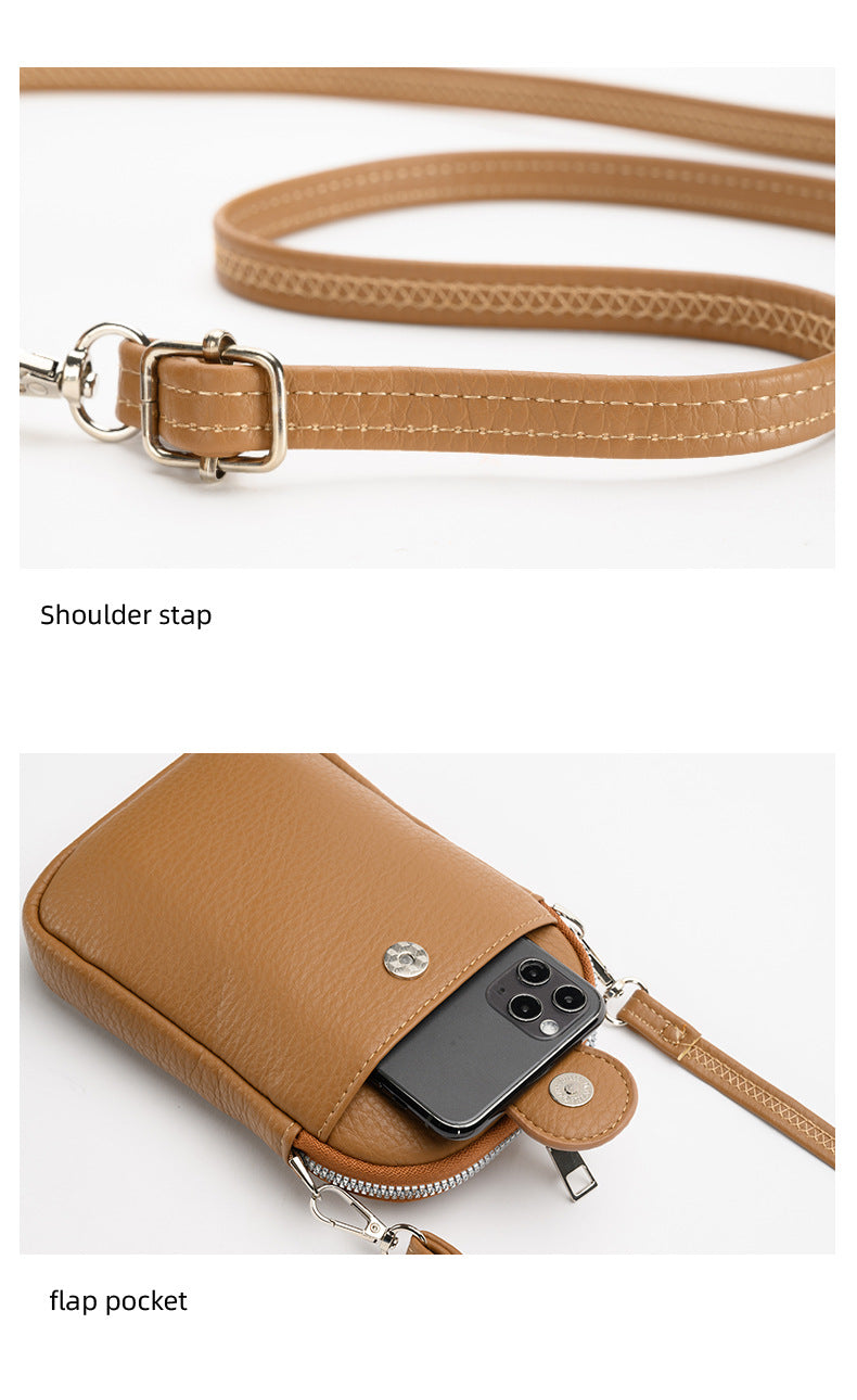 Blue Chic Crossbody Phone Bag - Womens PU Leather Mini Shoulder Purse with Adjustable Strap V888-ELOSUNG36291