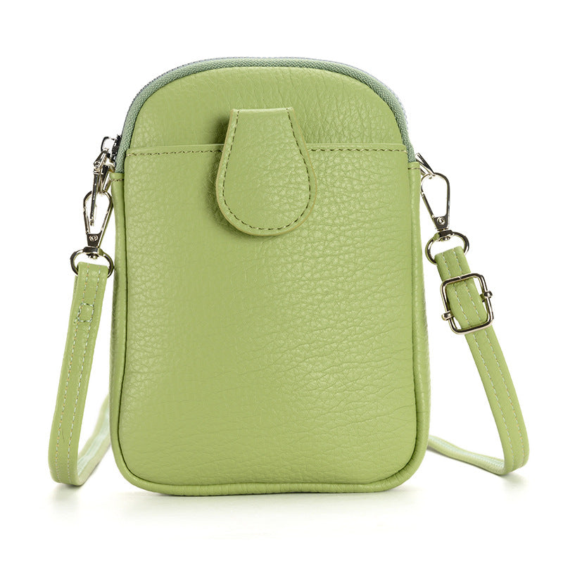 Green Chic Crossbody Phone Bag - Womens PU Leather Mini Shoulder Purse with Adjustable Strap V888-ELOSUNG36292