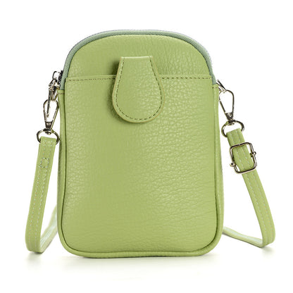 Green Chic Crossbody Phone Bag - Womens PU Leather Mini Shoulder Purse with Adjustable Strap V888-ELOSUNG36292