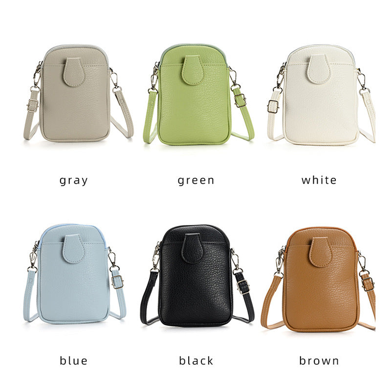 Green Chic Crossbody Phone Bag - Womens PU Leather Mini Shoulder Purse with Adjustable Strap V888-ELOSUNG36292