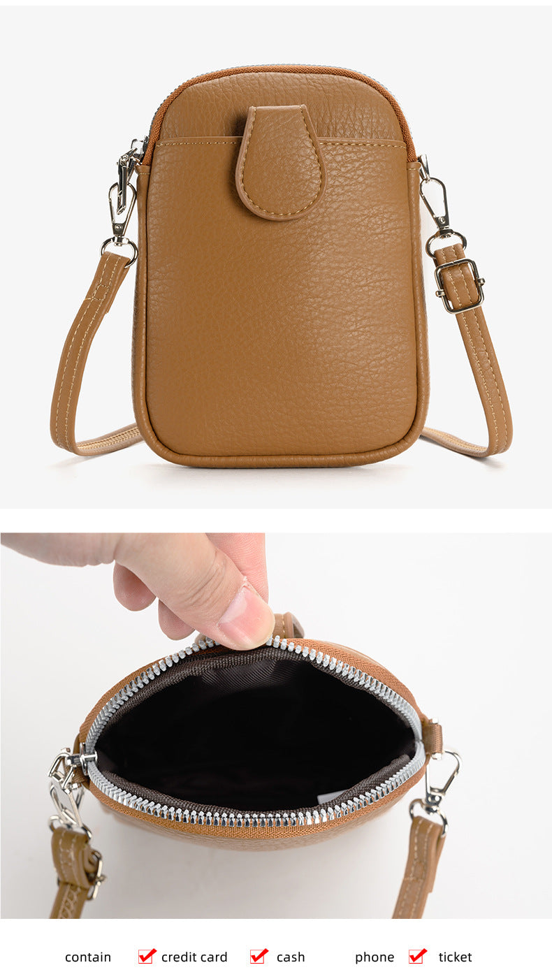 Green Chic Crossbody Phone Bag - Womens PU Leather Mini Shoulder Purse with Adjustable Strap V888-ELOSUNG36292