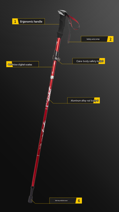 Long Black Ultralight Foldable Hiking Pole - Adjustable Aluminium Trekking Stick with EVA Grip for Outdoor V888-ELOSUNG36300