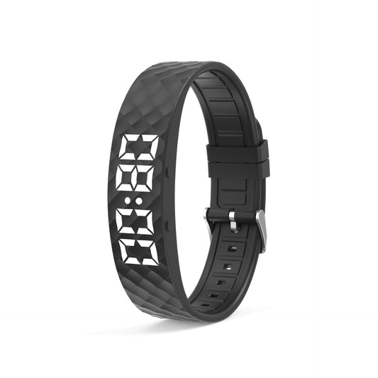 Black Smart Vibrating Alarm Watch - Digital Fitness Tracker Wristband with Pedometer & Sleep Monitor V888-ELOSUNG36303