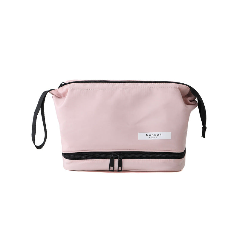 Blue Chic Dual-Compartment Makeup & Toiletry Bag - Large Capacity Travel Organizer with Brush Holder V888-ELOSUNG36328