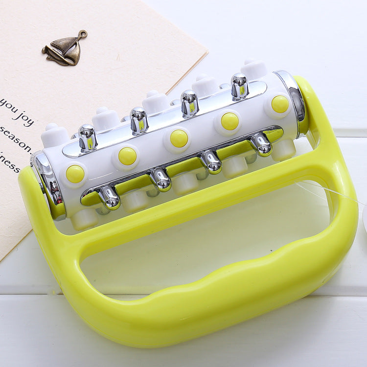 Light Green Ergonomic Body Roller Massager - Handheld Deep Tissue Tool for Muscle Relief and Fascia Release V888-ELOSUNG36338