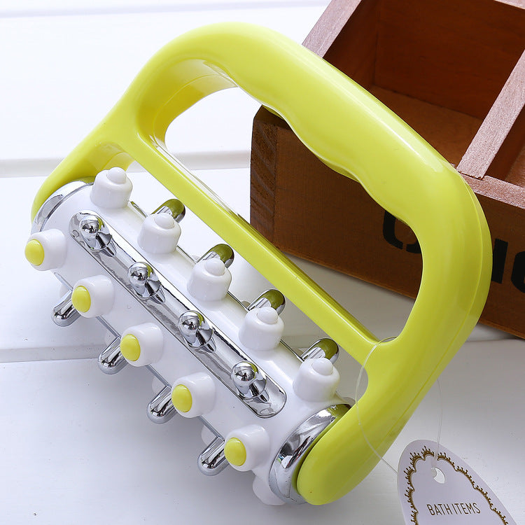 Light Green Ergonomic Body Roller Massager - Handheld Deep Tissue Tool for Muscle Relief and Fascia Release V888-ELOSUNG36338