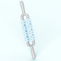 Blue and Grey Dual Row Spiky Muscle Roller Stick - Deep Tissue Massager for Back and Leg Recovery V888-ELOSUNG36341
