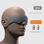 Grey 2-in-1 Blackout Sleep Mask with Integrated Noise Reducing Earplugs for Undisturbed Rest V888-ELOSUNG36343