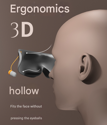 Grey 2-in-1 Blackout Sleep Mask with Integrated Noise Reducing Earplugs for Undisturbed Rest V888-ELOSUNG36343