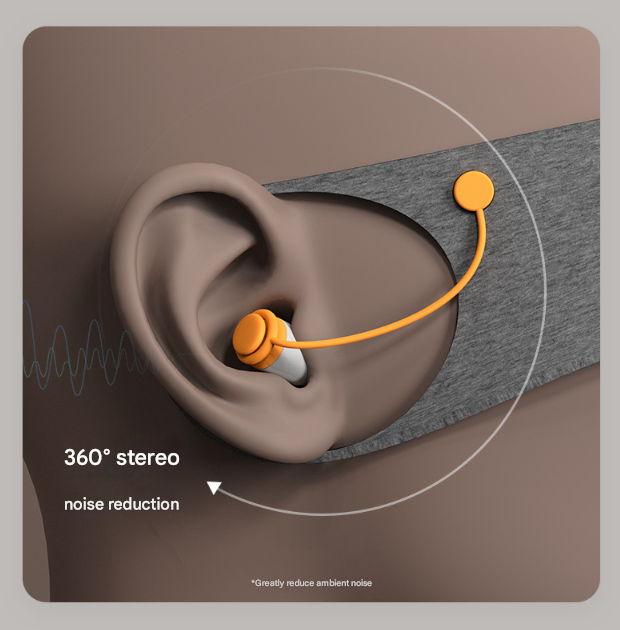 Grey 2-in-1 Blackout Sleep Mask with Integrated Noise Reducing Earplugs for Undisturbed Rest V888-ELOSUNG36343