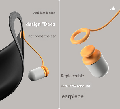 Grey 2-in-1 Blackout Sleep Mask with Integrated Noise Reducing Earplugs for Undisturbed Rest V888-ELOSUNG36343