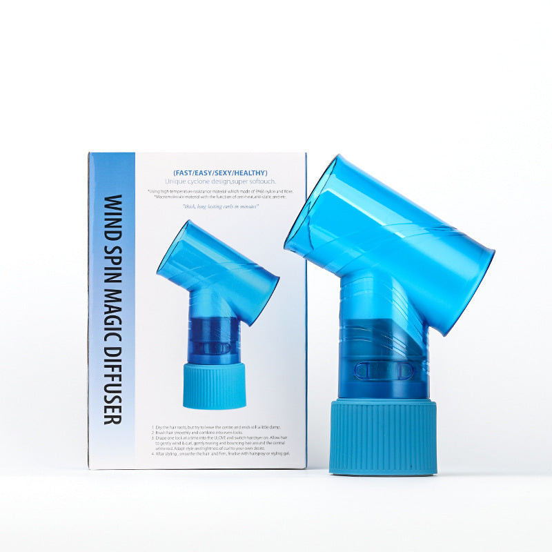 Blue Wind Spin Hair Curler Diffuser - Universal Hair Dryer Attachment for Effortless Waves and Curls V888-ELOSUNG36345