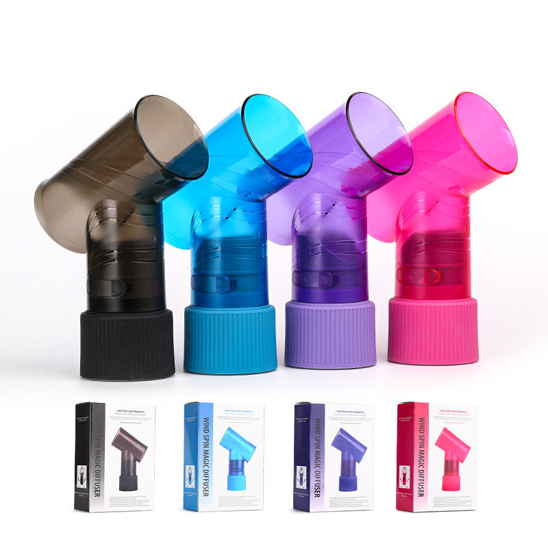 Pink Wind Spin Hair Curler Diffuser - Universal Hair Dryer Attachment for Effortless Waves and Curls V888-ELOSUNG36347