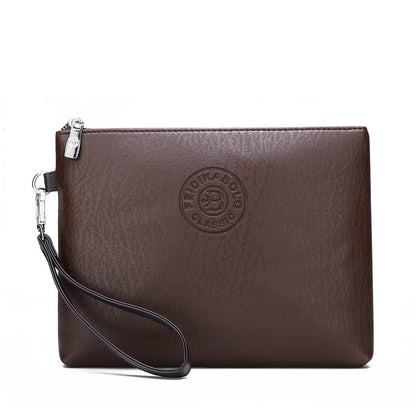 Coffee Classic Men's PU Leather Clutch Bag - Slim Business Wristlet & Travel Pouch V888-ELOSUNG36356