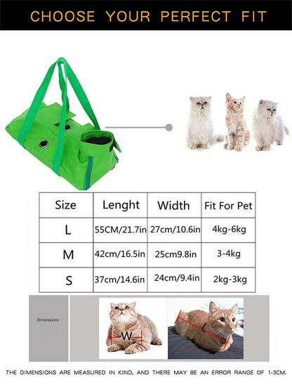 Size S Orange Multi-Functional Cat Grooming Bag - Anti-Scratch Restraint Pouch for Nail Trimming and Vet V888-ELOSUNG36367