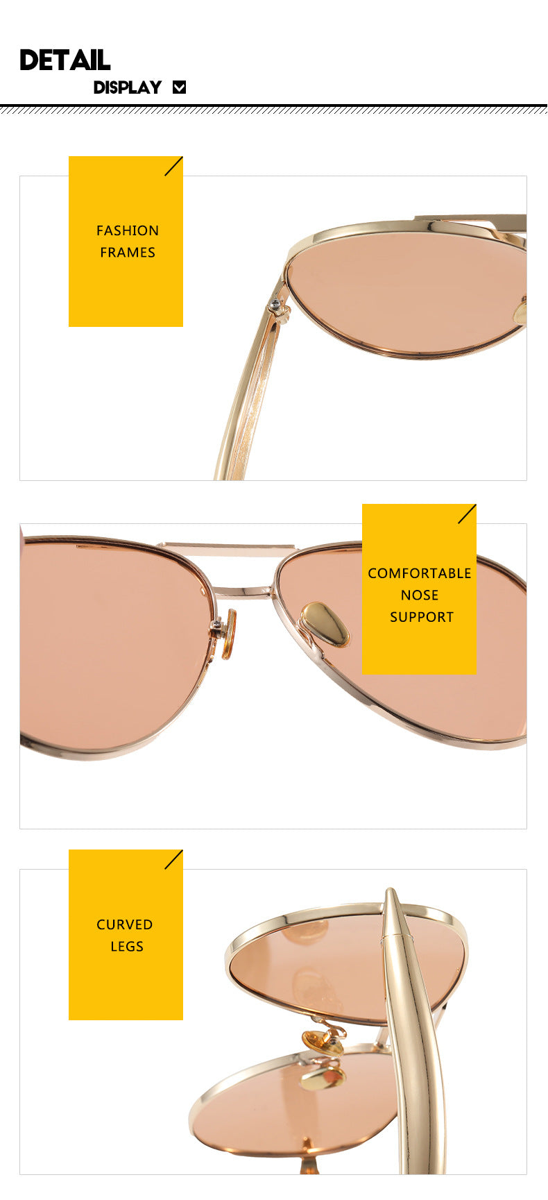 Style C3 Gold Frame Grey Lenses Chic Oversized Aviator Sunglasses - Retro Metal Frame with UV400 Protection V888-ELOSUNG36372