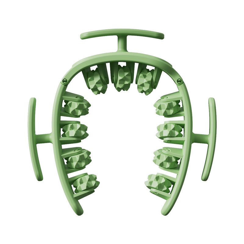 Green Removable Adjustable Wrap-Around Muscle Roller - 11-Wheel Deep Tissue Massager for Legs, Arms & Body V888-ELOSUNG36401