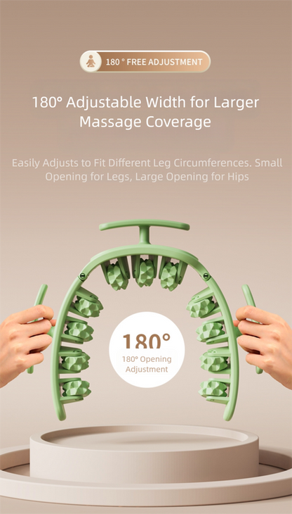 Green Removable Adjustable Wrap-Around Muscle Roller - 11-Wheel Deep Tissue Massager for Legs, Arms & Body V888-ELOSUNG36401