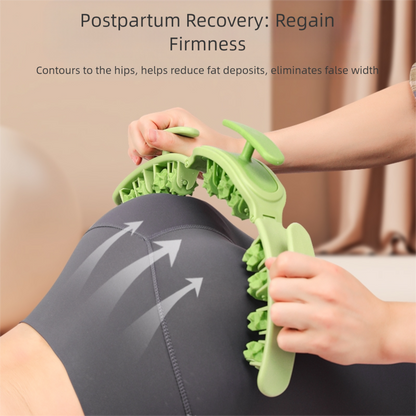Green Removable Adjustable Wrap-Around Muscle Roller - 11-Wheel Deep Tissue Massager for Legs, Arms & Body V888-ELOSUNG36401