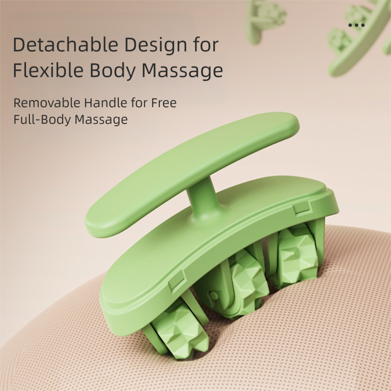 Green Removable Adjustable Wrap-Around Muscle Roller - 11-Wheel Deep Tissue Massager for Legs, Arms & Body V888-ELOSUNG36401