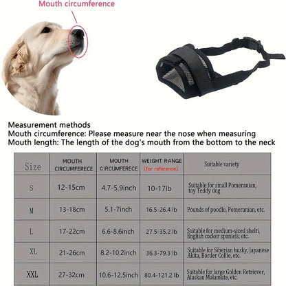 3 Pcs Size S Black Breathable Mesh Dog Muzzle - Soft & Comfortable Guard to Prevent Biting, Allows Panting V888-ELOSUNG36404