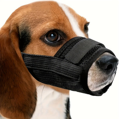 3 Pcs Size L Black Breathable Mesh Dog Muzzle - Soft & Comfortable Guard to Prevent Biting, Allows Panting V888-ELOSUNG36406