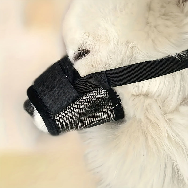 3 Pcs Size XL Black Breathable Mesh Dog Muzzle - Soft & Comfortable Guard to Prevent Biting, Allows Panting V888-ELOSUNG36407