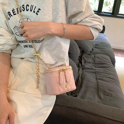 Pink Chic Quilted Mini Box Crossbody Bag - Luxury Style Chain Purse for Women V888-ELOSUNG36414