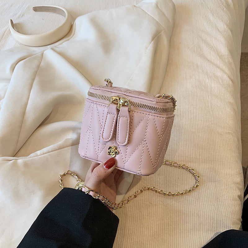Pink Chic Quilted Mini Box Crossbody Bag - Luxury Style Chain Purse for Women V888-ELOSUNG36414