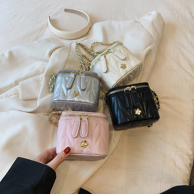 Pink Chic Quilted Mini Box Crossbody Bag - Luxury Style Chain Purse for Women V888-ELOSUNG36414