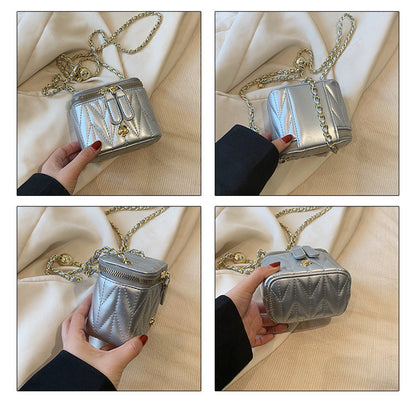 Pink Chic Quilted Mini Box Crossbody Bag - Luxury Style Chain Purse for Women V888-ELOSUNG36414