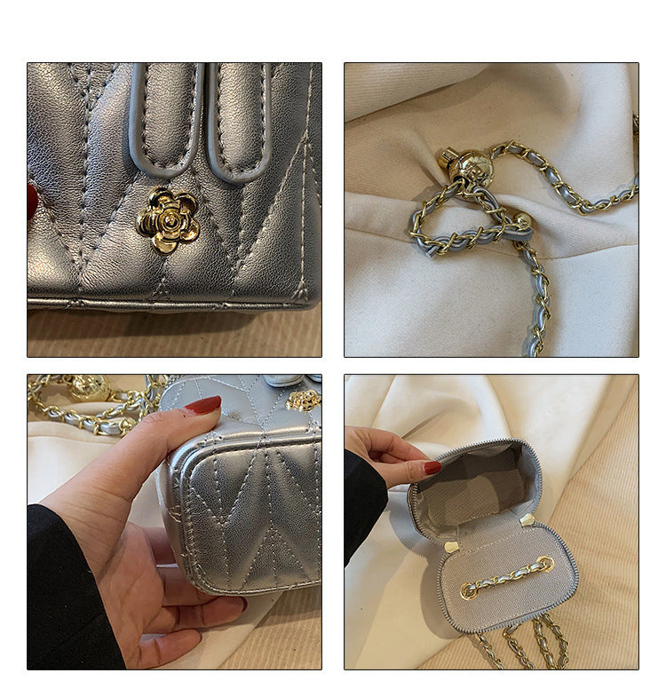 Pink Chic Quilted Mini Box Crossbody Bag - Luxury Style Chain Purse for Women V888-ELOSUNG36414
