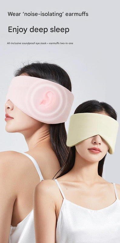Grey Reversible All-Season Sleep Mask - Cooling & Warming with Sound Muffling Ear Covers Function V888-ELOSUNG36421