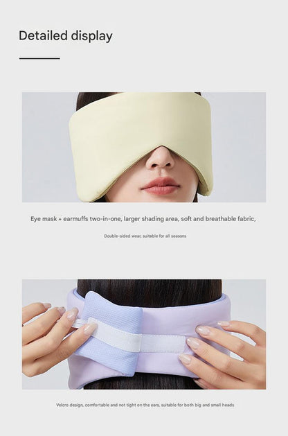 Pink Reversible All-Season Sleep Mask - Cooling & Warming with Sound Muffling Ear Covers Function V888-ELOSUNG36422
