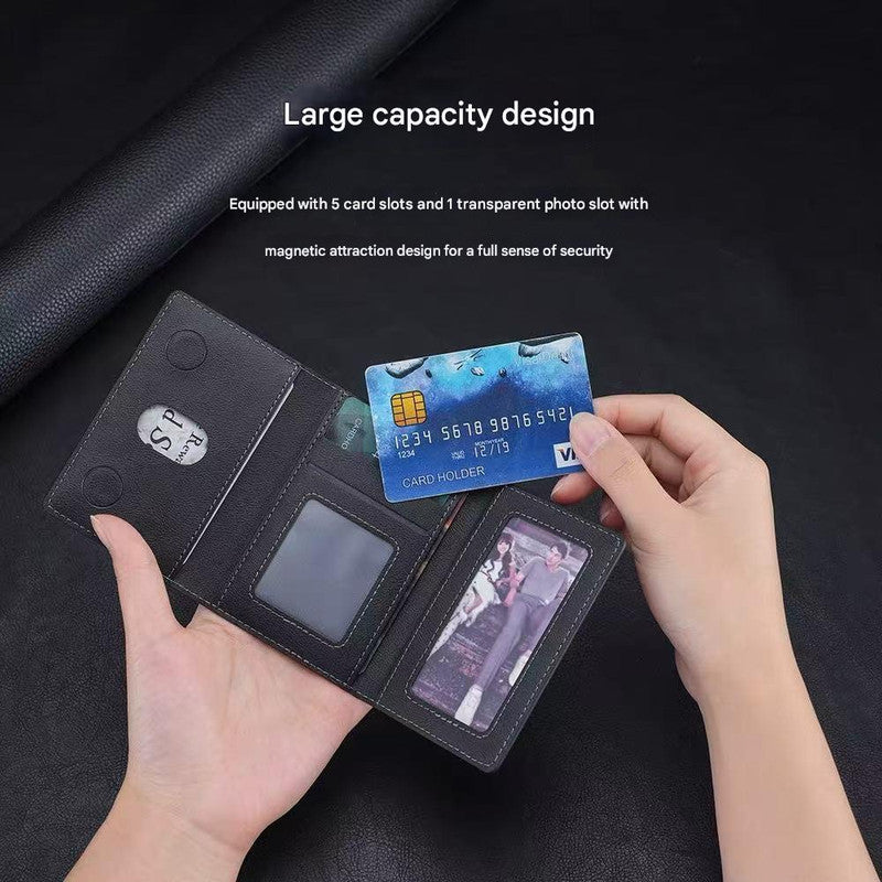 Black 3-in-1 Magnetic Wallet for MagSafe - Slim PU Leather Card Holder with Kickstand V888-ELOSUNG36425