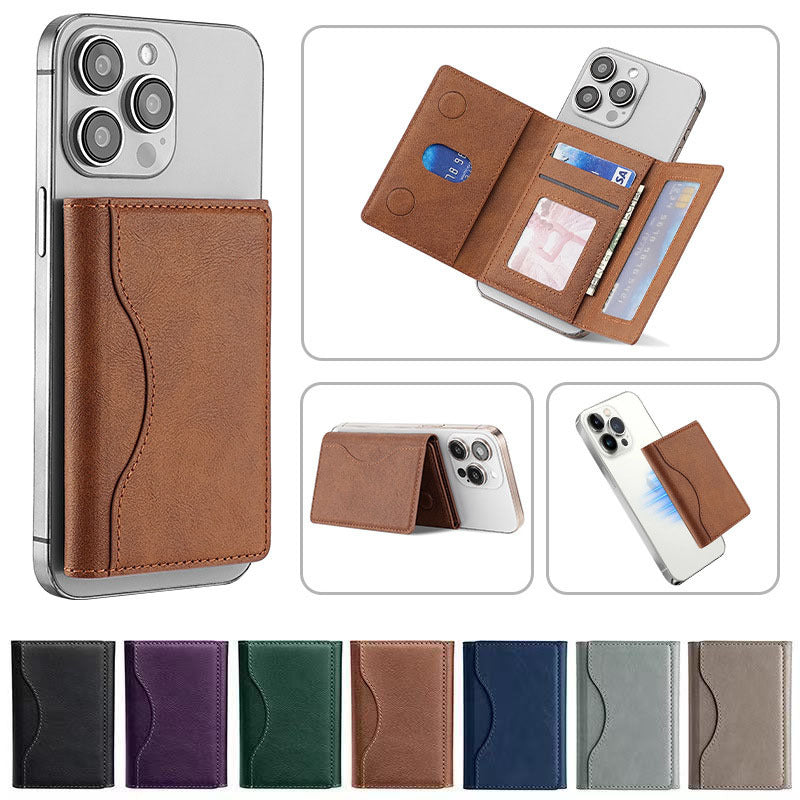 Khaki 3-in-1 Magnetic Wallet for MagSafe - Slim PU Leather Card Holder with Kickstand V888-ELOSUNG36427