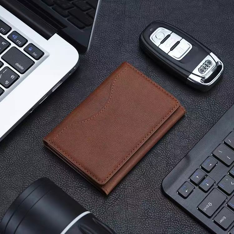 Brown 3-in-1 Magnetic Wallet for MagSafe - Slim PU Leather Card Holder with Kickstand V888-ELOSUNG36428