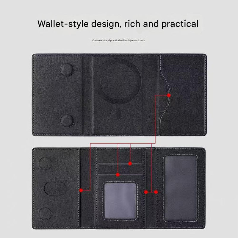Brown 3-in-1 Magnetic Wallet for MagSafe - Slim PU Leather Card Holder with Kickstand V888-ELOSUNG36428