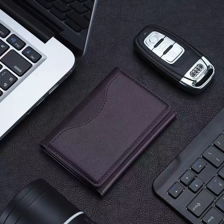 Dark Purple 3-in-1 Magnetic Wallet for MagSafe - Slim PU Leather Card Holder with Kickstand V888-ELOSUNG36431