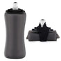 Black Collapsible Handheld Running Flask - 350ml Lightweight Silicone Water Bottle with Bite Valve V888-ELOSUNG36433