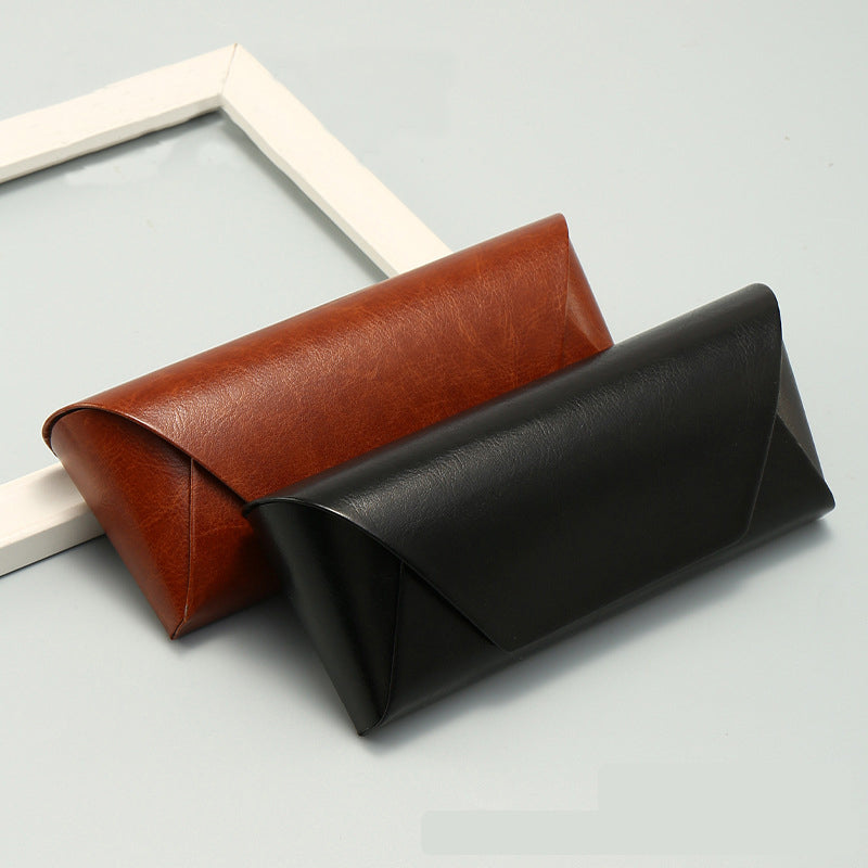 2 Pcs Black Vintage Style PU Leather Eyewear Case - Protective Hard Shell with Soft Lining V888-ELOSUNG36441
