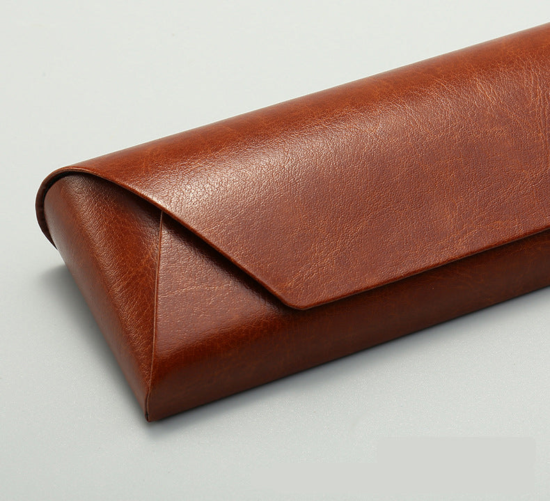 2 Pcs Black Vintage Style PU Leather Eyewear Case - Protective Hard Shell with Soft Lining V888-ELOSUNG36441