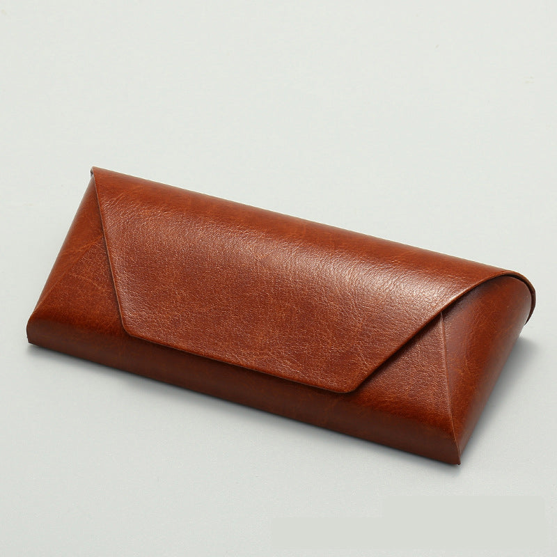 2 Pcs ( 1 Brown + 1 Black ) Vintage Style PU Leather Eyewear Case - Protective Hard Shell with Soft Lining V888-ELOSUNG36443