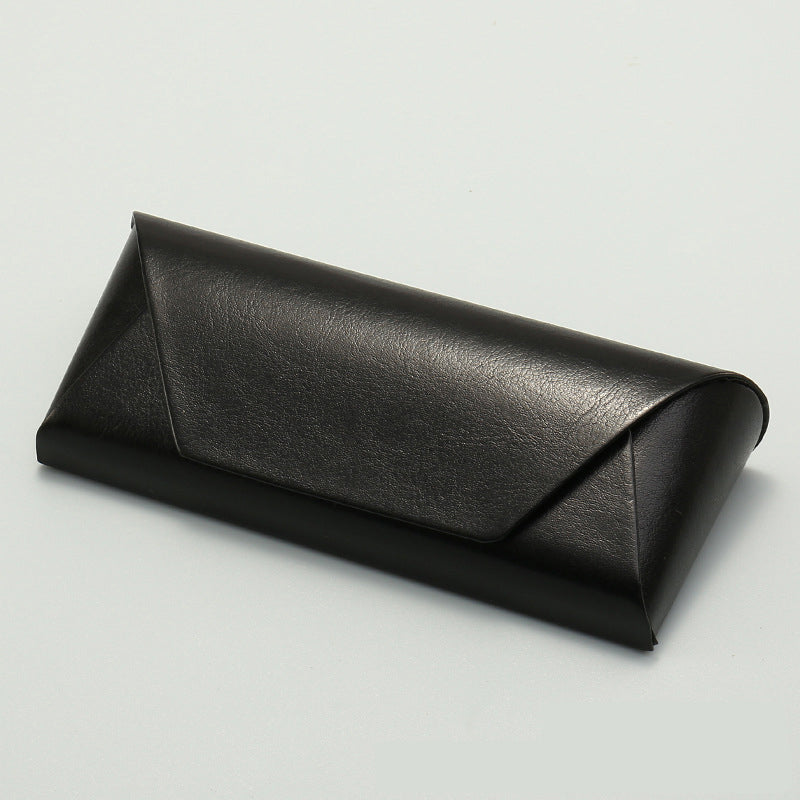2 Pcs ( 1 Brown + 1 Black ) Vintage Style PU Leather Eyewear Case - Protective Hard Shell with Soft Lining V888-ELOSUNG36443
