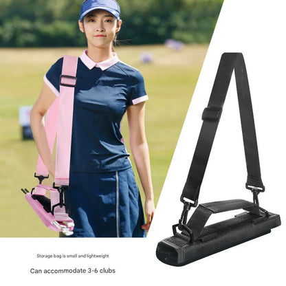 Black Compact Golf Club Carrier - Lightweight Sunday Practice Bag for Driving Range V888-ELOSUNG36450